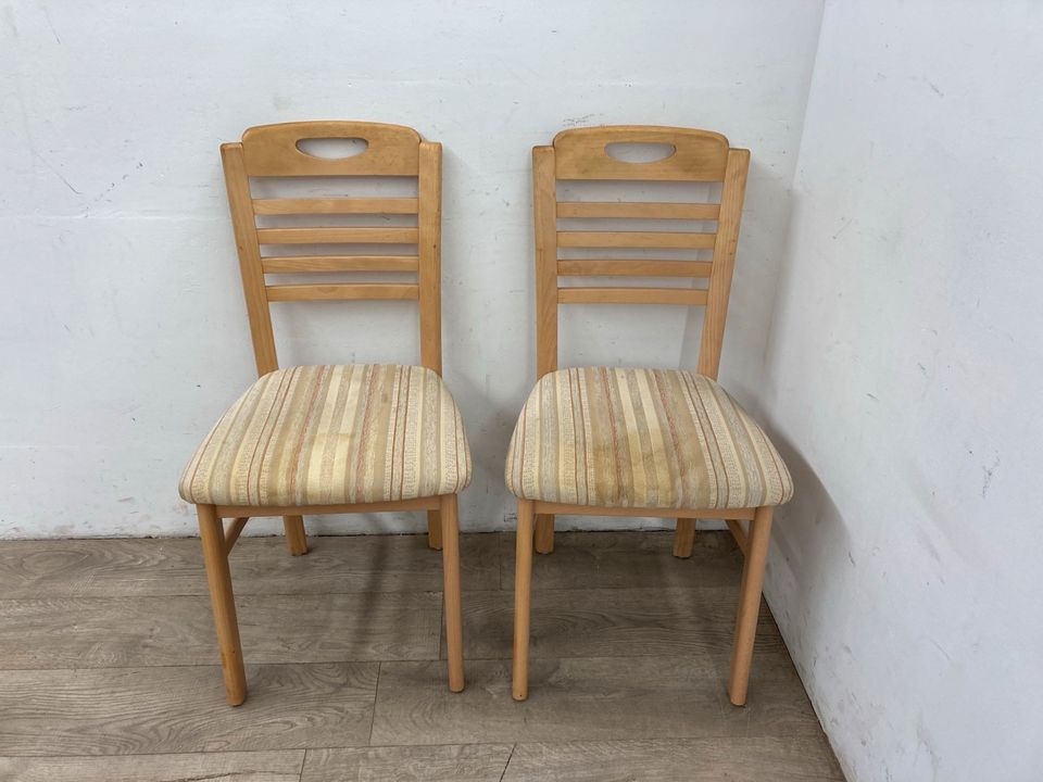 #A 2x Küchenstühle Holzstühle Polsterstühle Küche Esszimmer beige in Burgstädt