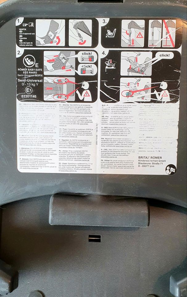 Römer Babyschale Baby - Safe & 2 Römer Isofix Adapter in Puschendorf