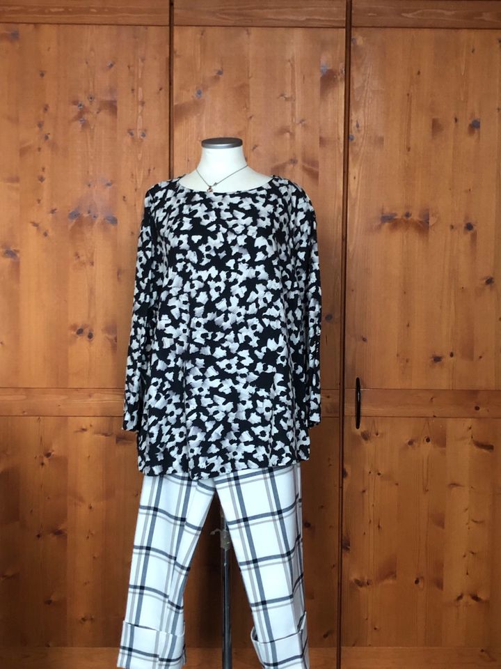 Bluse Shirt Unikat Handmade 42 XL schwarz Beige in Köln