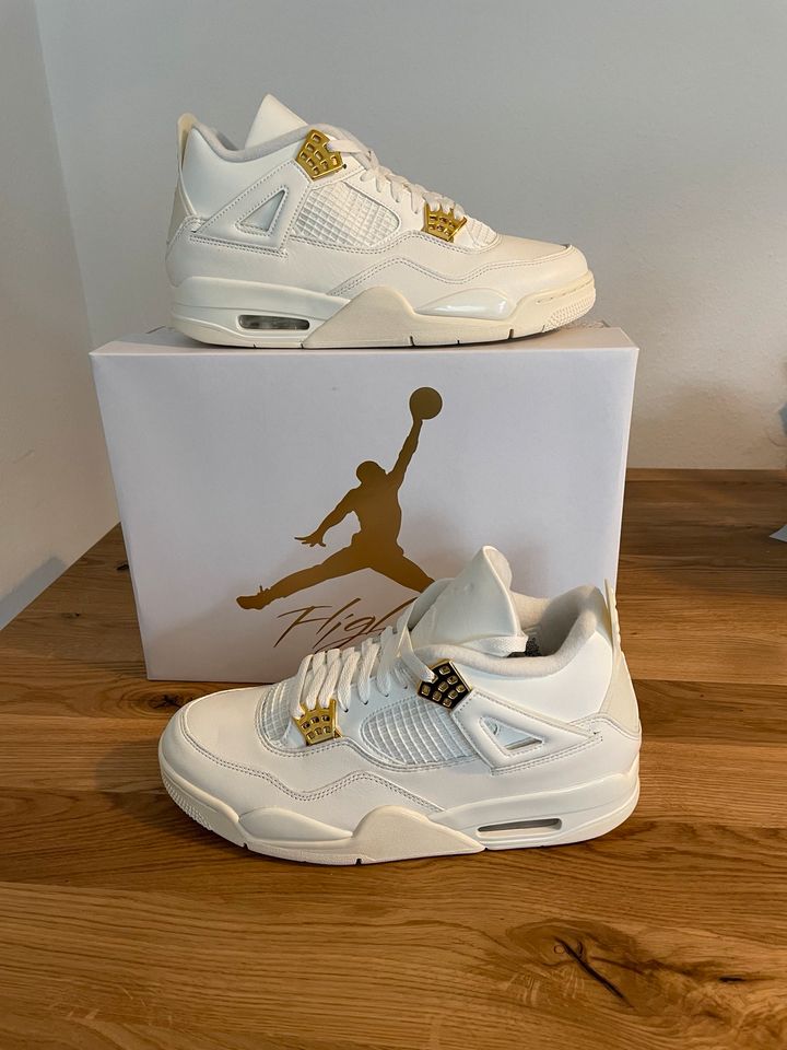 Air Jordan 4 White&Gold Gr. EU 44 in Kaiserslautern