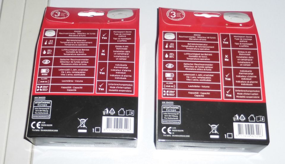 neu Rauchwarnmelder Rauchmelder RM250 smartwares inkl. Batterie in Vilsbiburg