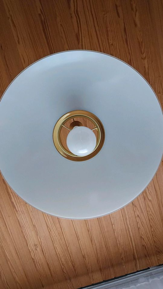 Lampe Gold Schirm Glas in Kandel