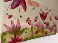 Bild Kinderzimmer Leinwand Mädchen 50x100cm Blumen pink rosa Nordrhein-Westfalen - Emsdetten Vorschau