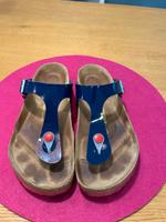 Birkenstock Gizeh, Gr. 38, blau Lack, super Zustand Nordrhein-Westfalen - Warendorf Vorschau