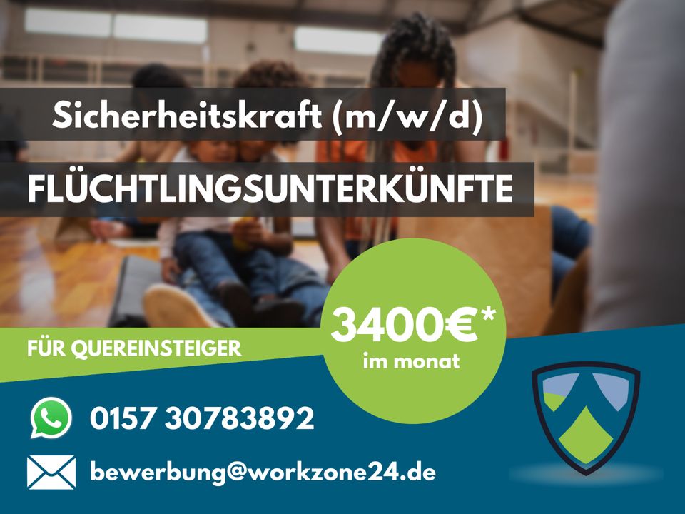 3600€ | Quereinsteiger | Sicherheitsmitarbeiter (m/w/d) Flüchtlingsheim in Mönchengladbach Ref.: A-18 | §34a Sachkunde | Sicherheit | Security in Mönchengladbach