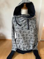 Einzigartig * HOODIE handmade * maritim grau blau * 40-42 * Neu * Hessen - Kassel Vorschau