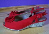 ❤️Peeptoes Pumps mit Keilabsatz Sandalen Wedges rot Gr. 38 NEU Leipzig - Schönefeld-Abtnaundorf Vorschau