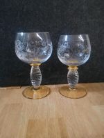 2x kleines Weinglas mit Schliff, geschliffene Ornamente Bayern - Gaukönigshofen Vorschau