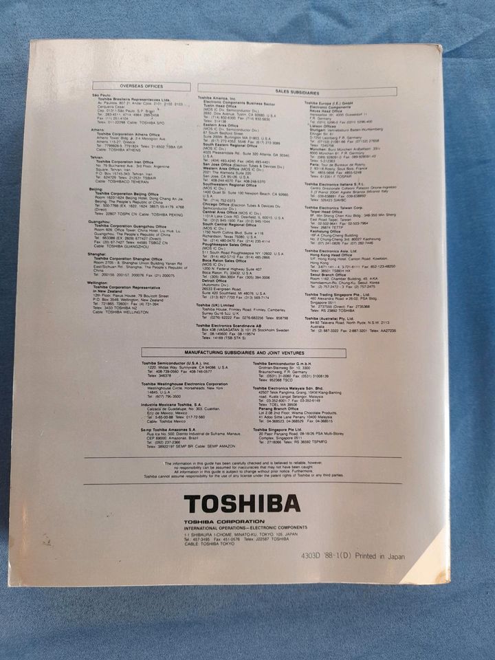 ❤❤ TOSHIBA MOS MEMORY PRODUCTS DATA BOOK 1988 - 880 PAGINE  ❤❤. in Rhede