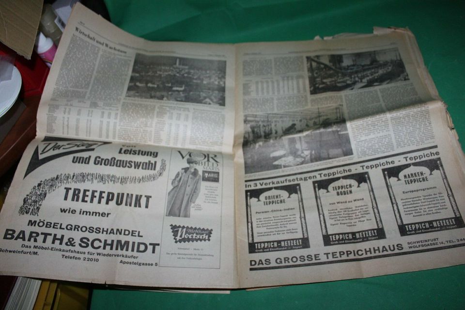 Alte Zeitung Schweinfurter Tagblatt Drehscheibe Mainfranken 1967 in Herschbach