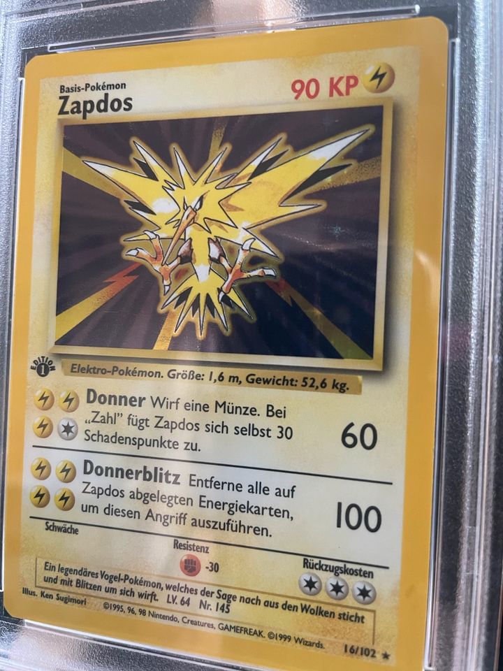 Zapdos Holo 1. Edition PSA 9 German 16/102 Pokemon in Stuttgart