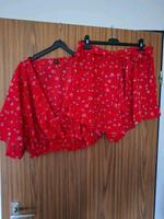 kurze Hose und Shirt im Set rot mit Blumen Größe 2XL Nordrhein-Westfalen - Telgte Vorschau