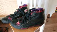 Converse allstar echt Leder chucks Sneaker doppelt gebunden Karo Hessen - Bad Orb Vorschau