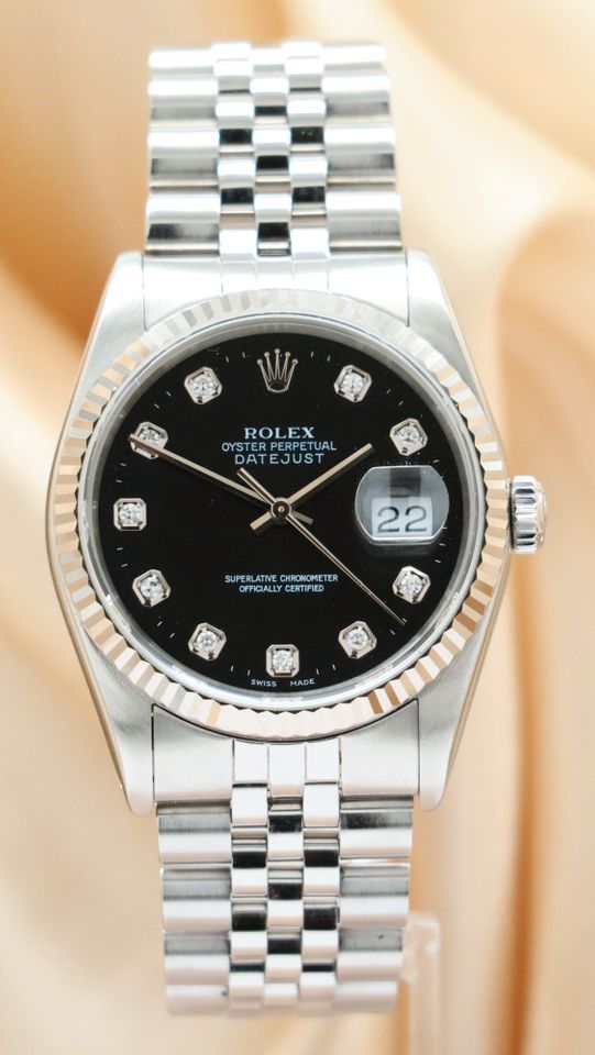 Rolex Datejust 36mm Automatik Herrenuhr Diamant Blatt 16234G in Düsseldorf