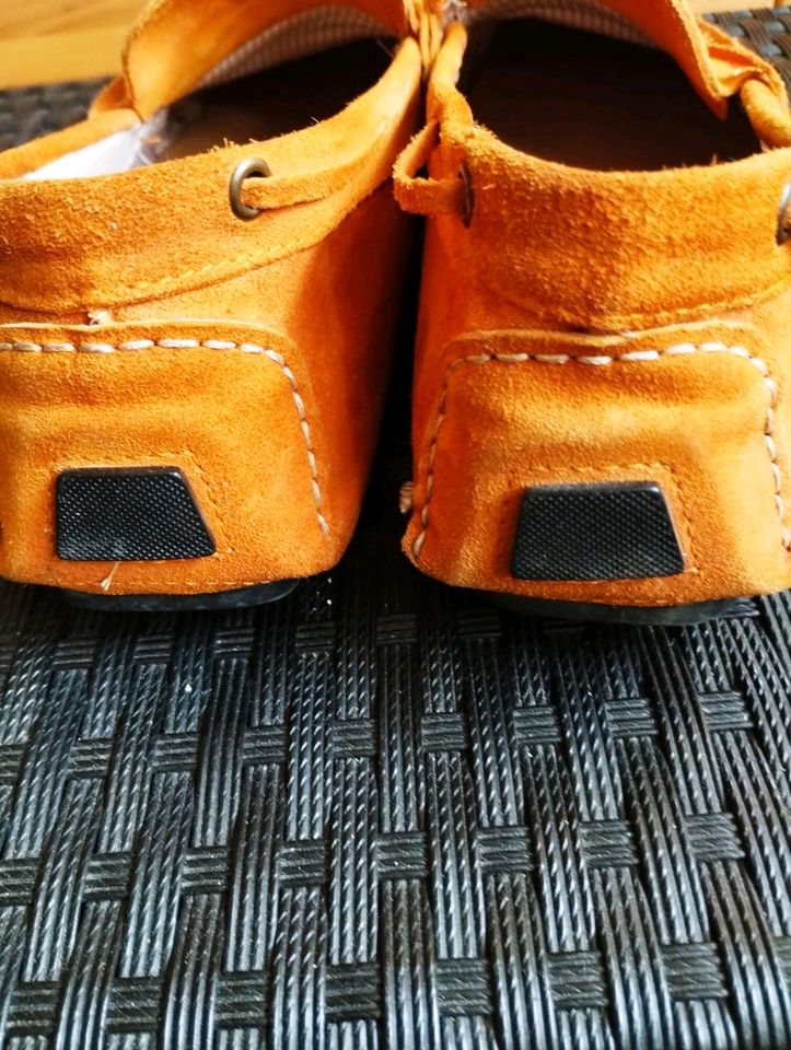Trussardi Jeans Mokassins Schuhe Orange Leder in Hannover