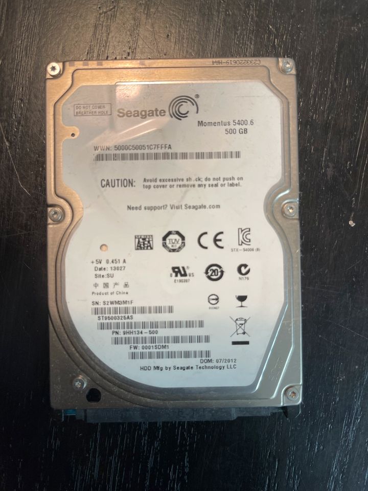 500GB Seagate Festplatte HDD 2,5" in Hannover