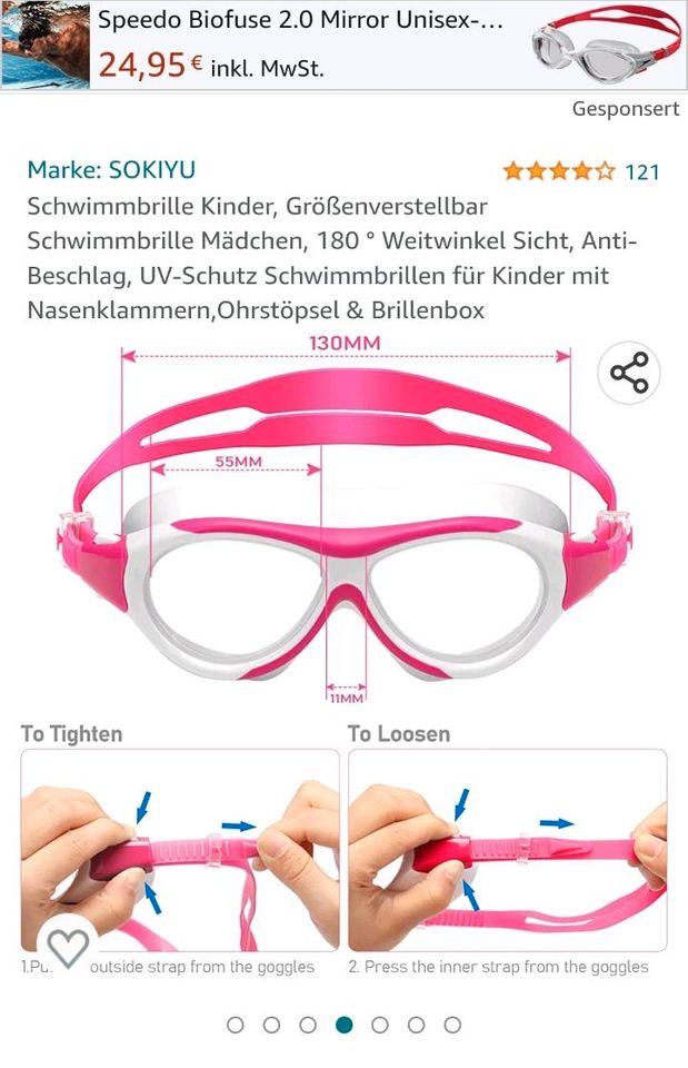 Sokiyo Schwimmbrille pink Mädchen inkl.Versandkosten NEU Ovp. in Duderstadt