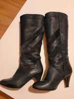 Lederstiefel dunkelblau, Gr. 38 Wandsbek - Hamburg Bramfeld Vorschau