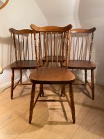 4 Stühle Holz massiv Vintage Mid Century geschwungen Holzstühle Nordrhein-Westfalen - Siegburg Vorschau