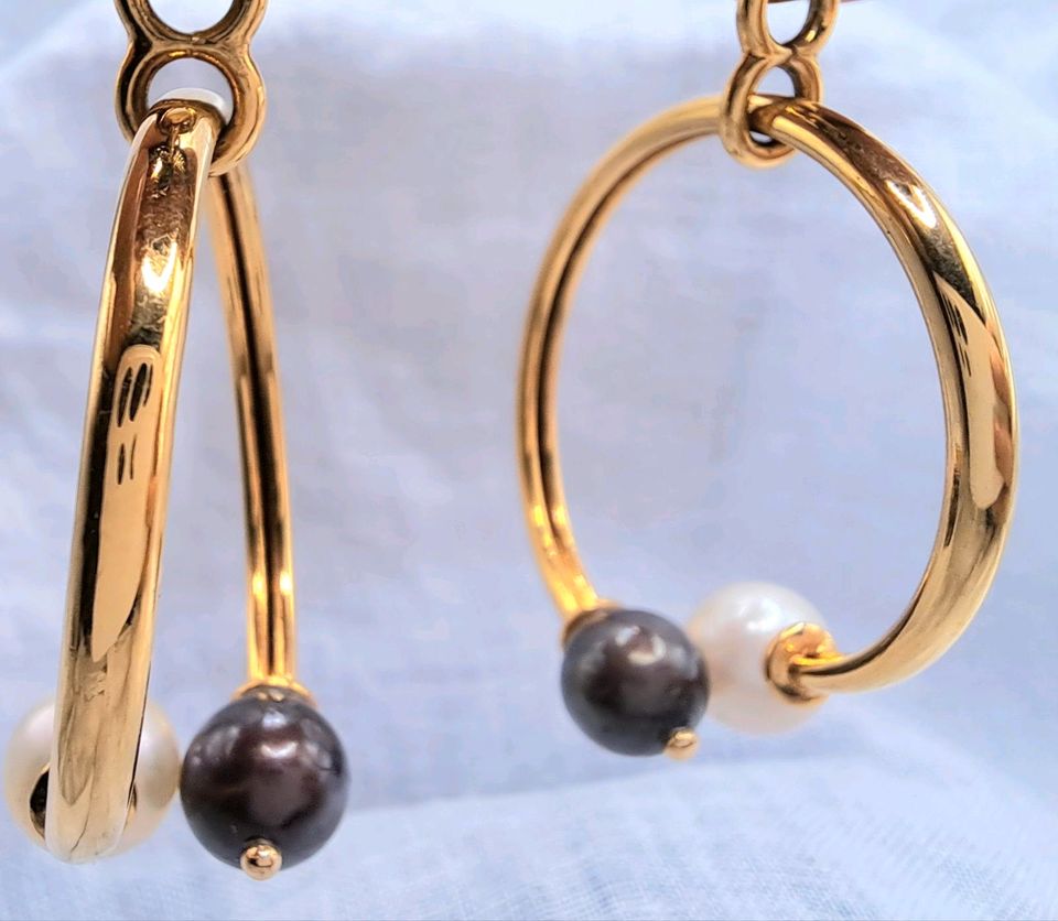 ❤️❤️❤️ 585er Gold  Hochwertige Ohrringe Creolen mit Perlen ❤️❤️❤️ in Regensburg