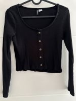 H&M Croptop langarmig Shirt Top mit Knöpfe Gr.M schwarz wie NEU Sachsen-Anhalt - Magdeburg Vorschau