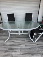 Garten Terrassen Tisch Glas und Metall Gestell oval 160x105 cm Saarland - Lebach Vorschau