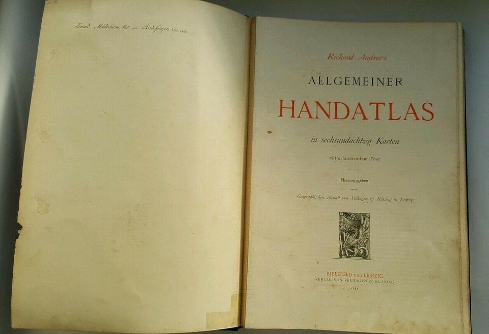 Andrees Handatlas 1881 - 1.Auflage antikes Buch in Neuhausen