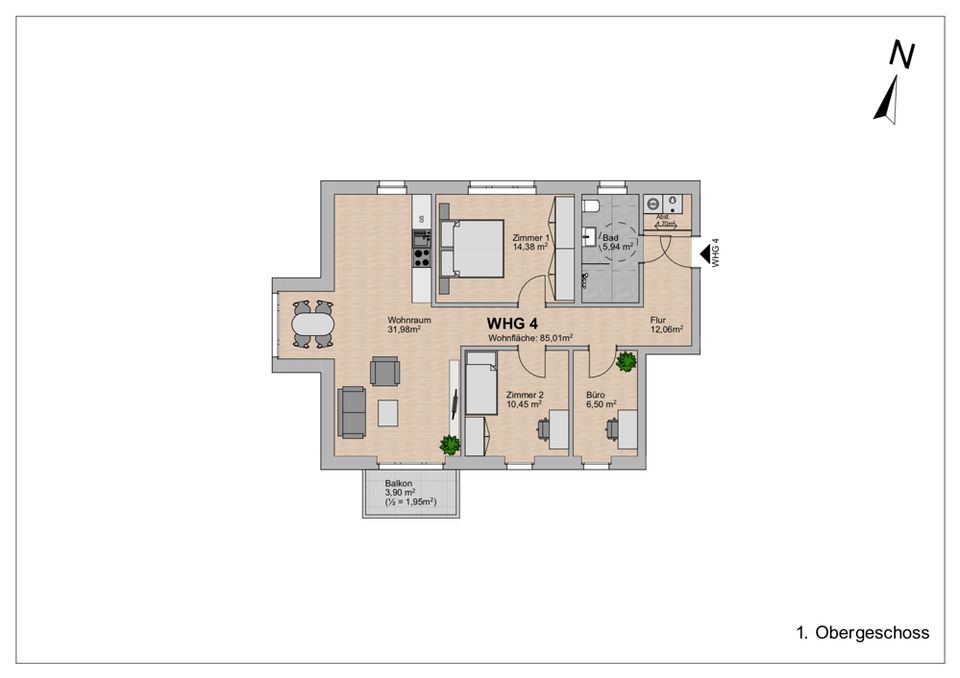 KfW-Förderung möglich! Laatzen: Schlüsselfertige 4-Zimmer-Neubauwohnung mit Balkon. in Laatzen