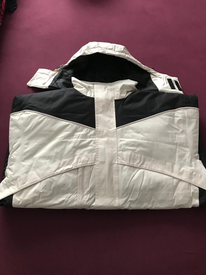 Herren Parka Longjacke Kapuze wasserdicht weiß schwarz XL NEU in Nordhalben