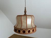 60er Jahre Deckenlampe Hängelampe Lampe Leder Holz E27 Beige Nordrhein-Westfalen - Rödinghausen Vorschau