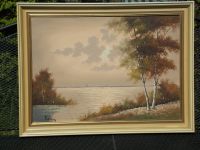 ruhiges Öl Gemälde Bild, Seeufer mit Birken signiert, 60x80x5 cm Nordrhein-Westfalen - Herzogenrath Vorschau