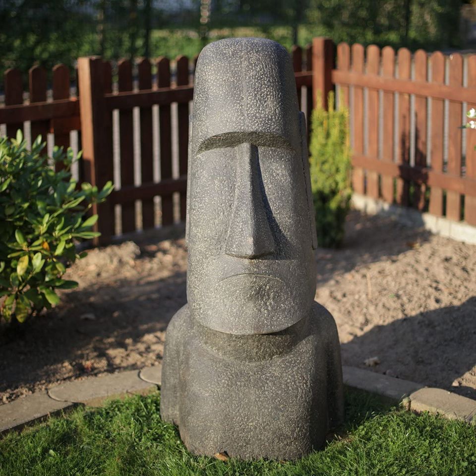 Moai Skulptur Rapa-Nui Statue aus Lavasand Stein Osterinsel Figur in Hüllhorst