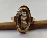 60er Jahre Vintage 333 Gold 8 k Rauchquarz Schiffchen Ring 57 Niedersachsen - Reinstorf Vorschau