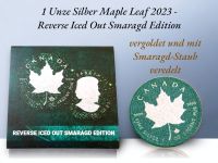 1 Unze Silber Maple Leaf 2023 Reverse Iced Out Smaragd Edition Niedersachsen - Wittingen Vorschau