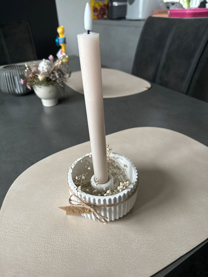 Kerzenhalter gegossen weiß „für dich“ neu in Puderbach