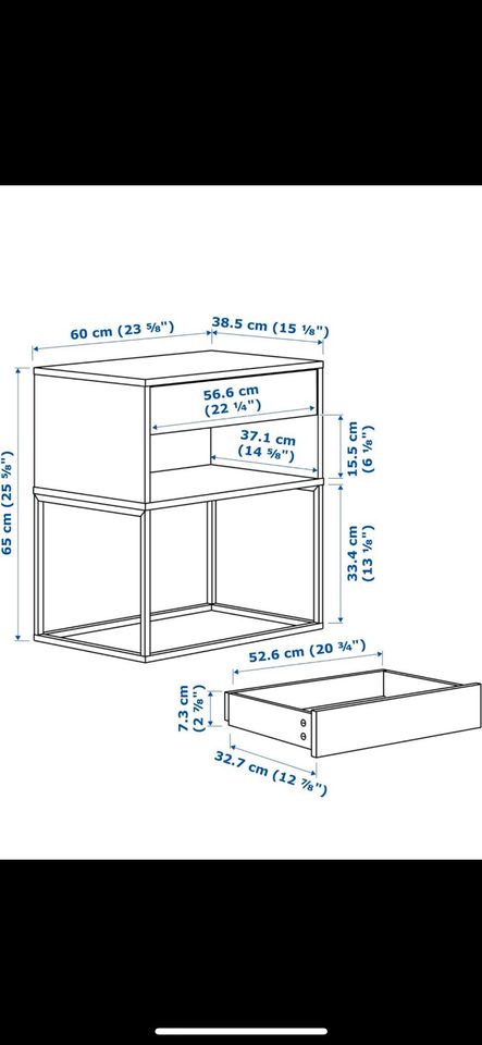 Kommode Beistelltisch Nachttisch weiß IKEA Vikhammer in Leipzig