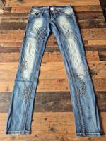 Jeans mit Kunststeinen und Waschung Gr. L Niedersachsen - Barnstorf Vorschau