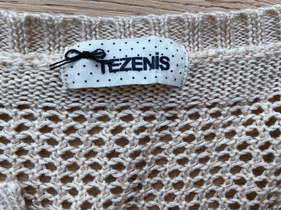 Ajour Sommer Strickjacke von TEZENIS beige in Friedberg