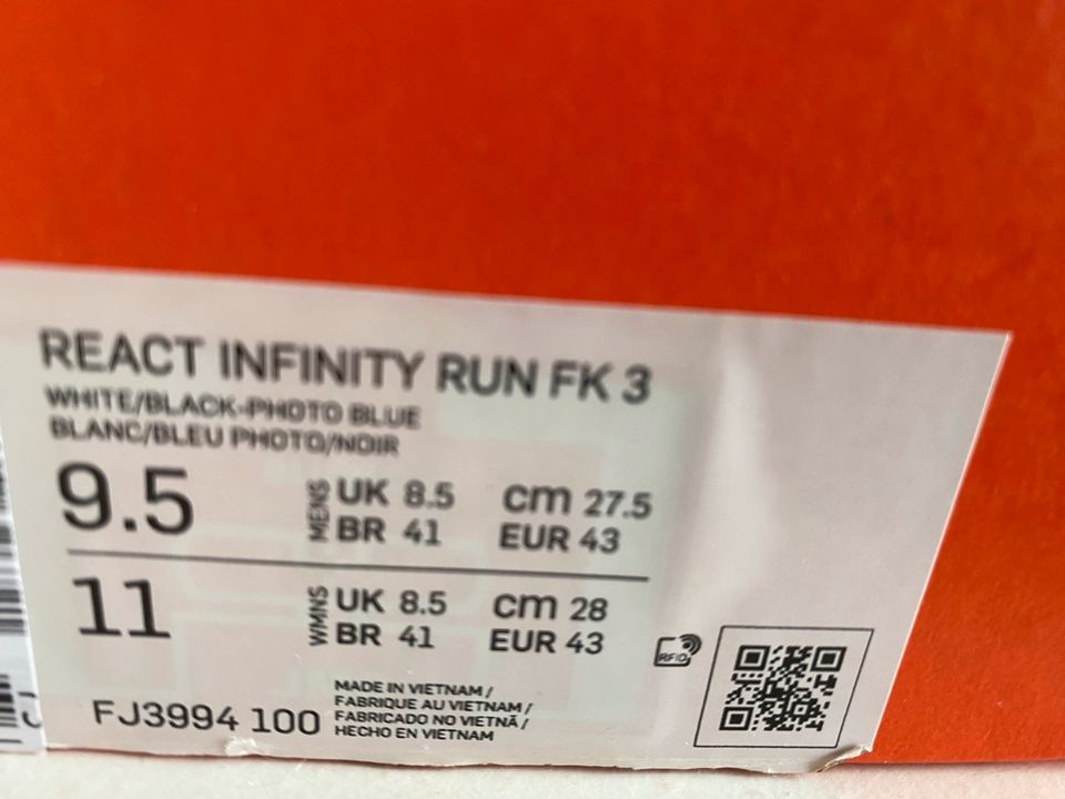 Nike REACT INFINITY RUN FK 3 Gr.43 neu in Rostock