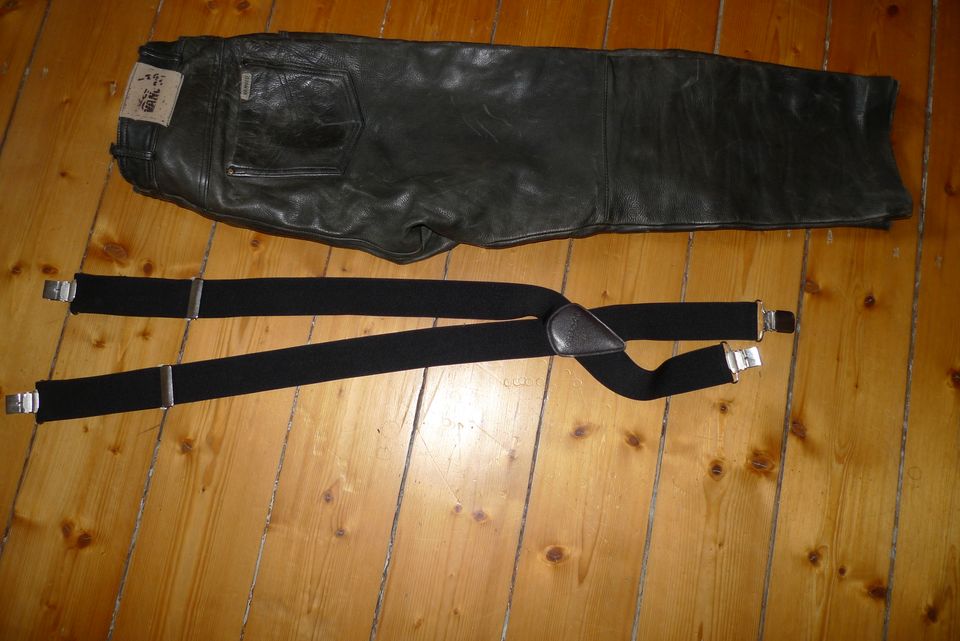 VANUCCI - Biker-Lederhose + Träger, Gr. 52 in Berlin