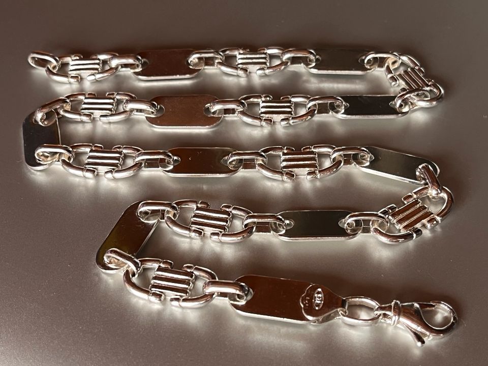 Steigbügel Plattenkette 925 Silberkette Massive Herren Halskette in Berlin