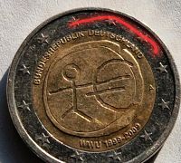 2 Euro Münze Strichmännchen BRD "A" 2009, abgeschnittene Schrift Thüringen - Erfurt Vorschau