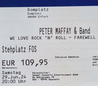 Biete 1-2x Tickets Peter Maffay Erfurt 29.06.24 Front of Stage Thüringen - Erfurt Vorschau