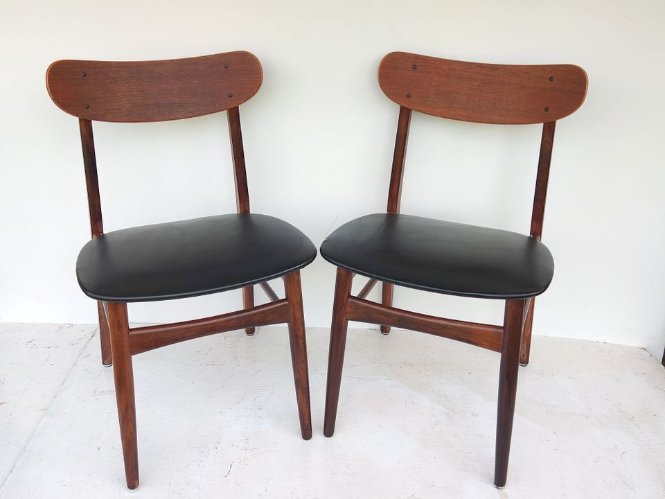 2 Vintage Dänischer Stühle aus Teakholz mit gebogener Rückenlehn in Karlsruhe