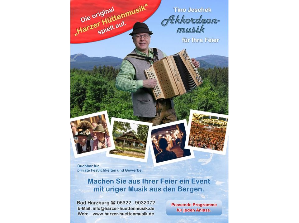 Akkordeonspieler, Musiker, Alleinunterhalter, Harz in Bad Harzburg