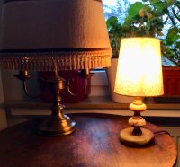 schöne Alabaster Vintage Tischlampe Messinglook  Porzellan alt Osterholz - Tenever Vorschau