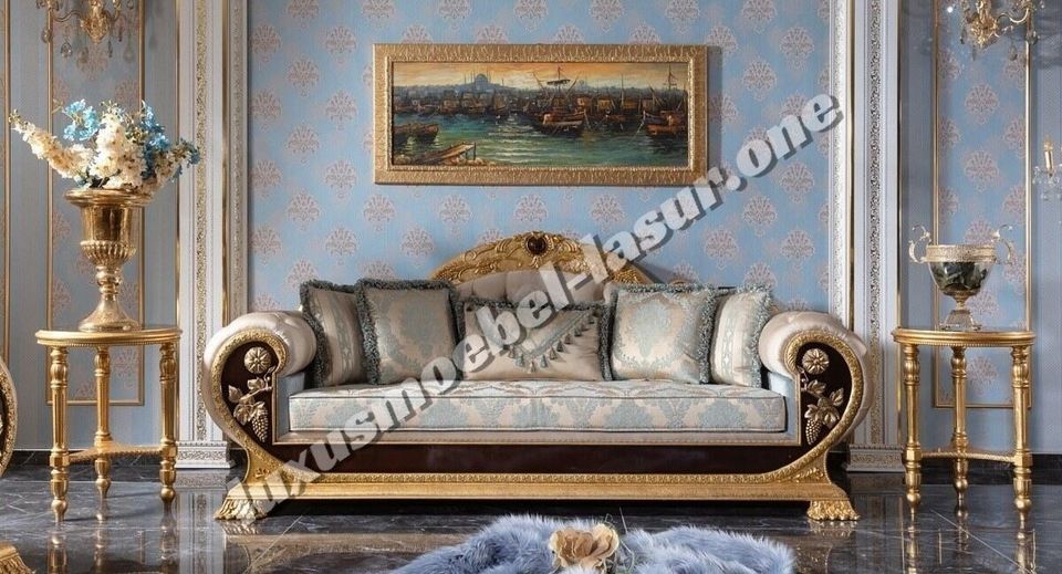 Wohnzimmer Barock Luxus Möbel Sofa Sessel Couchtisch TV Kommode in Essen