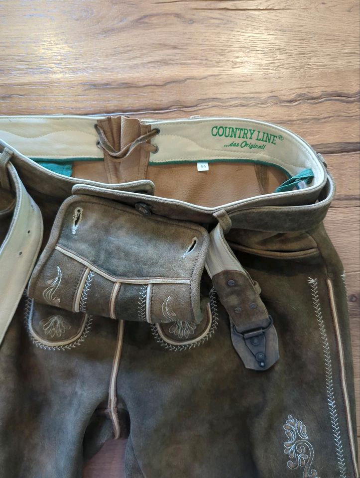 Lederhose Gr. 54 und Langarmhemd Gr. L von Countryline, neuwertig in Emmerting