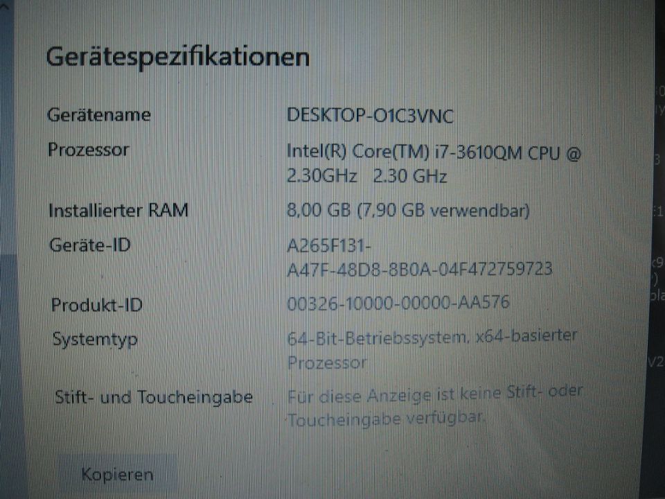 HP DV7-7001sg , Core i7,256GB SSD,8GB Ram,17,3 " Win10 in Oberkirn