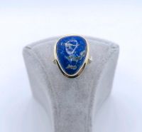 Traumhafter Gold Lapislazuli Damenring, 333 Goldring, Siegelring Mitte - Tiergarten Vorschau